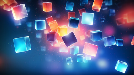 Fototapeta na wymiar Color image of many cubes