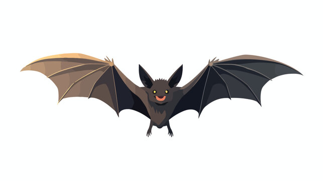 Bat flat vector isolated on white background 