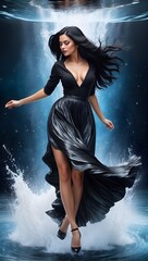 Enchanted Elegance: Timeless Beauty Dancing in the Water's Embrace