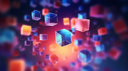 Color image of many cubes