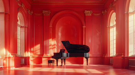 Solitude of the Grand Piano - obrazy, fototapety, plakaty