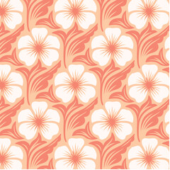 Fototapeta na wymiar Geometrical Retro Florals Background Wallpaper