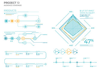 Modern project charts. Finance elements vector illustration. - 768332144