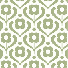 Geometrical Retro Florals Background Wallpaper