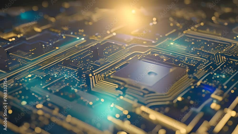 Poster close up of computer circuit board generative ai