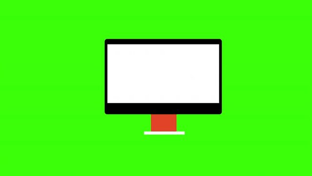 Monitor screen laptop icon concept loop animation video with alpha channel