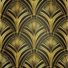 Art Deco Glamour: Sophisticated Art Deco patterns with a touch of gold.