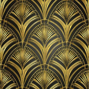 Art Deco Glamour: Sophisticated Art Deco patterns with a touch of gold.