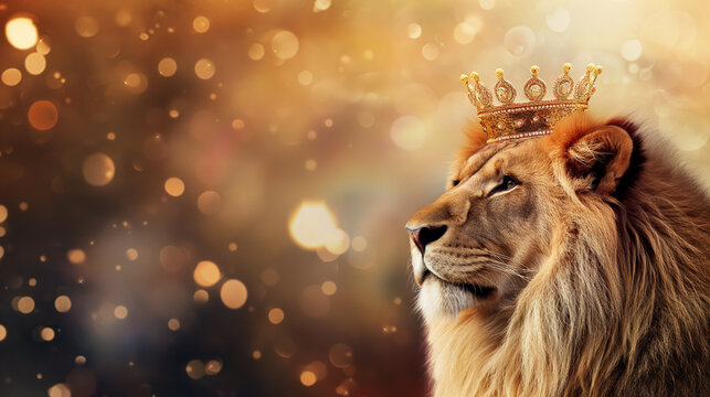 Leão usando uma coroa 