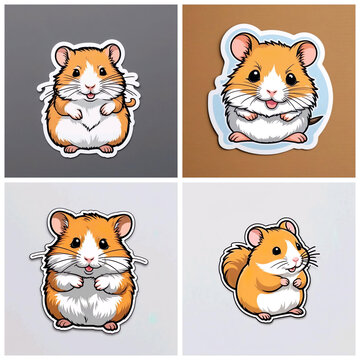 Dise&ntilde;o de pegatinas 3d ratoncito marr&oacute;n claro y blanco 