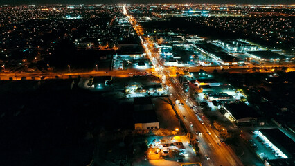 DRONE CAPTURE OF MIAMI GARDENS, FLORIDA AT NIGHT.