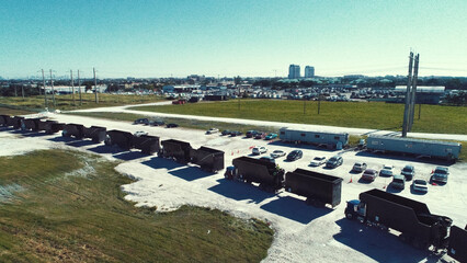TANDEM DUMP TRUCK CARAVAN, CERTIFICATION PROCESSING, 2017 HURRICAN IRMA CLEAN-UP MIAMI. FEMA.