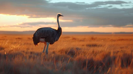  Ostrich in the middle of the savanna © Daniel