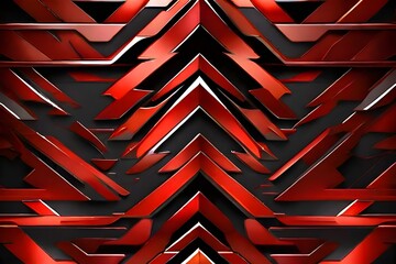 Abstract red metallic arrow pattern design modern futuristic background texture vector illustration. Generative AI