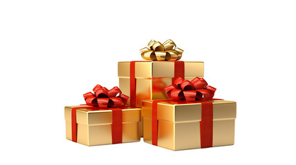 Christmas gifts isolated on a transparent background