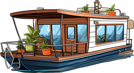 Luxurious houseboats, houseboats, ships, boats