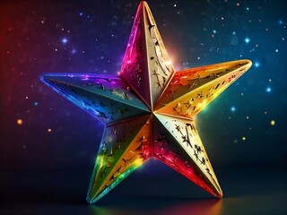 colorful stars, 3d light background, full hdr, real picture
