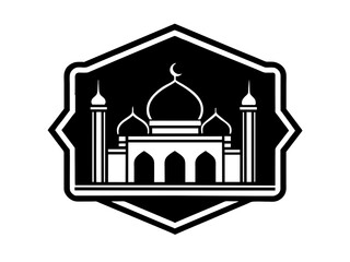 Minimalist vector of a mosque/masjid. Can be used for islamic prayer room symbol.