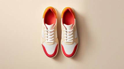 Flat lay shoe with plain background. Ecommerce online shop concept