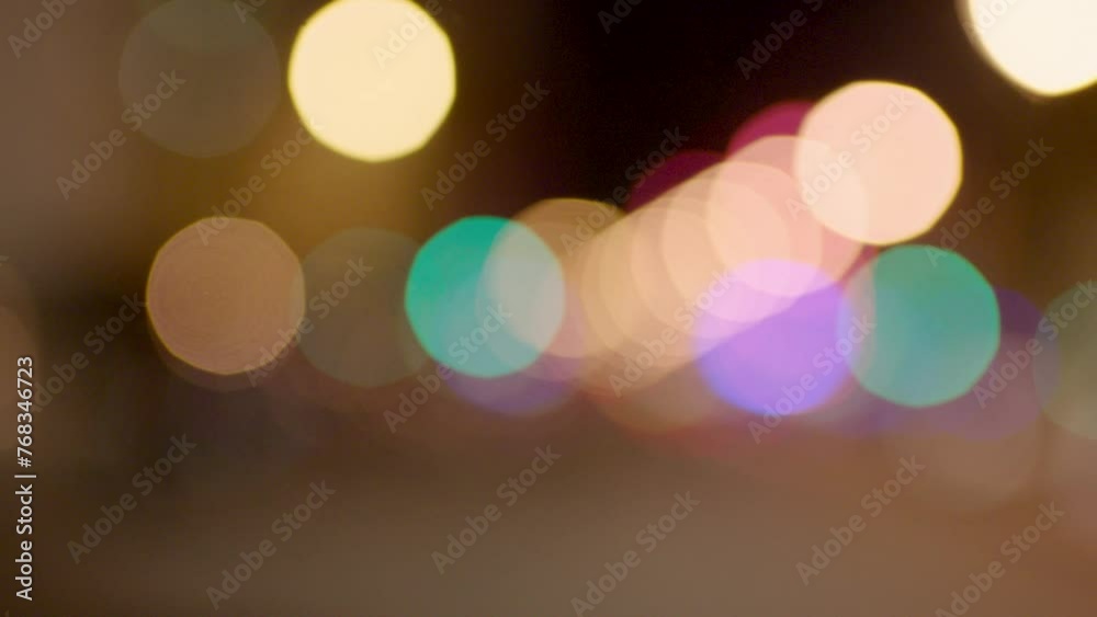 Canvas Prints blurry city lights seen from a moving vehicle at night, creating a bokeh effect