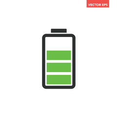 Black single green battery charging line icons, simple power source filling in flat design pictogram infographics vector pictogram, app web button ui interface element isolated on white background
