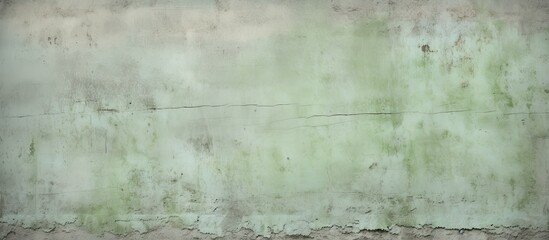 A giraffe is sitting peacefully on a wooden bench in front of a weathered wall with a vibrant green paint