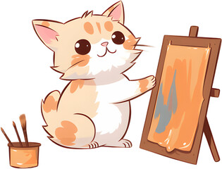 drawing cat, cat, painting, painter, pet