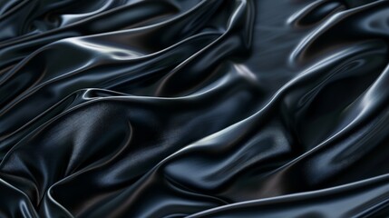 Fototapeta premium Black gray satin dark fabric texture luxurious shiny that is abstract silk cloth background with patterns soft waves blur beautiful.