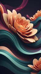 Abstract background with flowers.