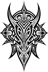 Fototapeta premium Minimalist tribal vector. Black and white color.