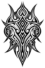 Minimalist tribal vector. Black and white color.