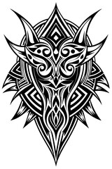 Minimalist tribal vector. Black and white color.