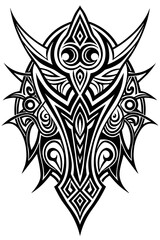 Obraz premium Minimalist tribal vector. Black and white color.