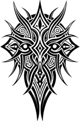 Fototapeta premium Minimalist tribal vector. Black and white color.