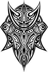 Fototapeta premium Minimalist tribal vector. Black and white color.