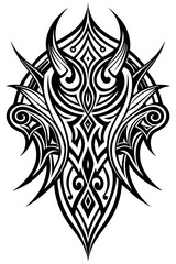 Obraz premium Minimalist tribal vector. Black and white color.