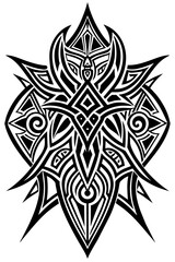 Obraz premium Minimalist tribal vector. Black and white color.