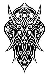Obraz premium Minimalist tribal vector. Black and white color.