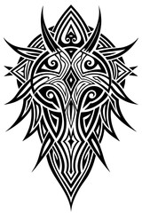 Fototapeta premium Minimalist tribal vector. Black and white color.