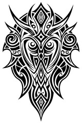 Obraz premium Minimalist tribal vector. Black and white color.