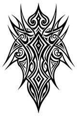Obraz premium Minimalist tribal vector. Black and white color.