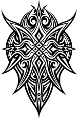 Fototapeta premium Minimalist tribal vector. Black and white color.