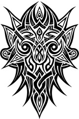 Fototapeta premium Minimalist tribal vector. Black and white color.