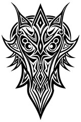 Fototapeta premium Minimalist tribal vector. Black and white color.