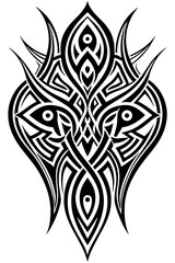 Fototapeta premium Minimalist tribal vector. Black and white color.
