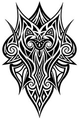 Obraz premium Minimalist tribal vector. Black and white color.