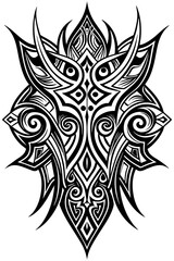 Obraz premium Minimalist tribal vector. Black and white color.