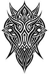 Obraz premium Minimalist tribal vector. Black and white color.