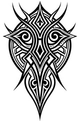 Minimalist tribal vector. Black and white color.