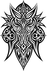 Naklejka premium Minimalist tribal vector. Black and white color.
